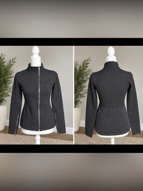 The Base Black Zip-Up Performance Jacket sz S